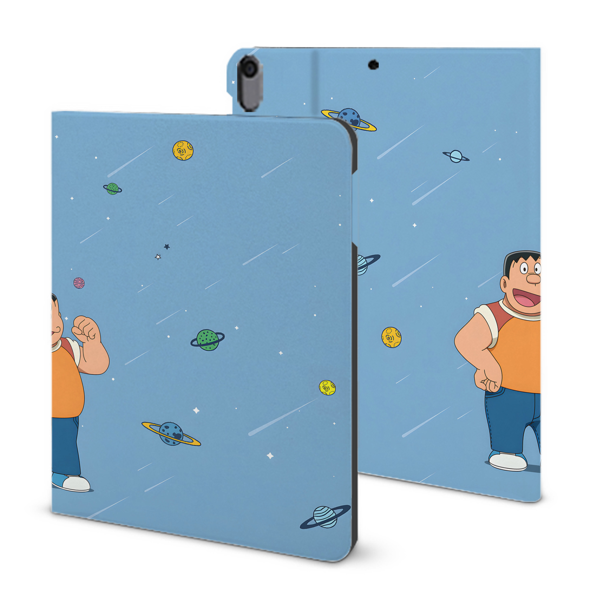 （画像用） ドラえもん Doraemon IPad ケース ブック型 PUレザー TPU 耐衝撃 軽量 薄型 ペン収納なし 全面保護 IPad 各モデル対応